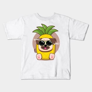 Cute Pineapple Pug Kids T-Shirt